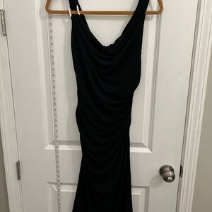 White House Black Market Black Ruched Halter Bodycon Dress